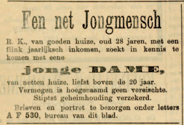 Huwelijksadvertentie